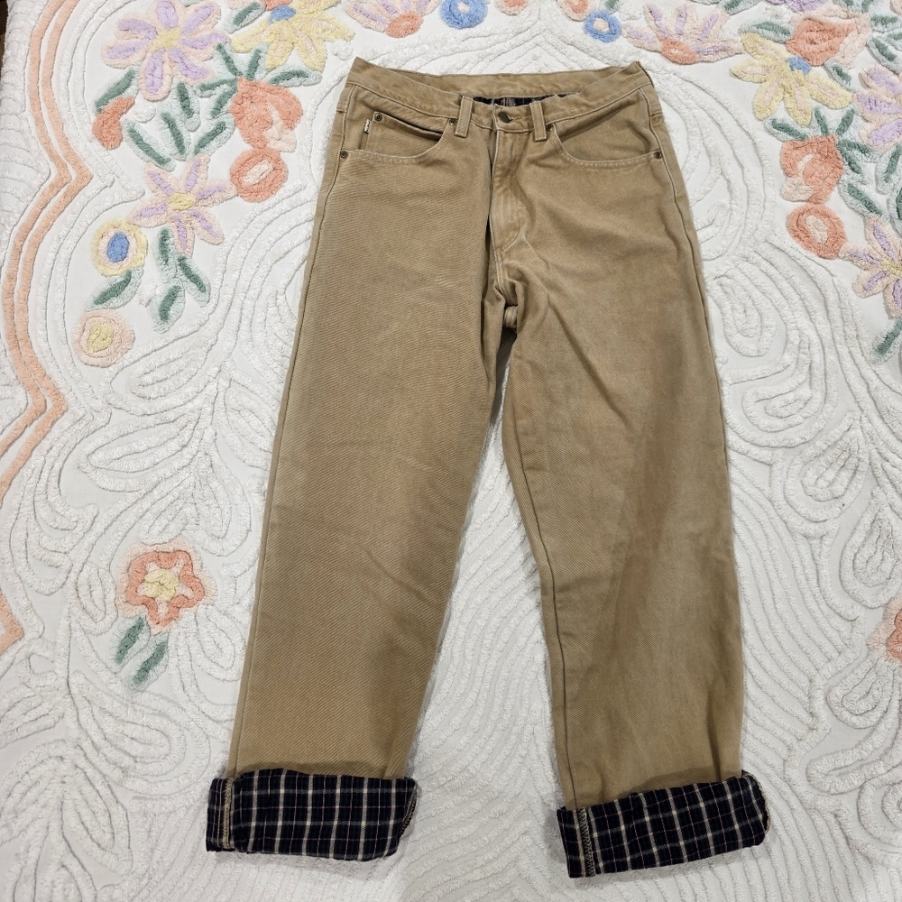 L.L.Bean Flannel Khaki Jeans 32x31